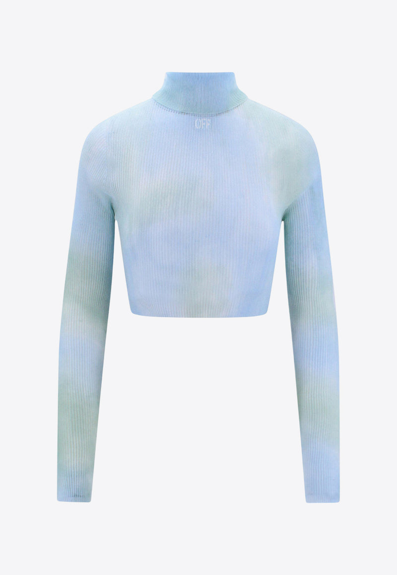 Off-White Turtleneck Cropped Top Blue OWHF037S23KNI001_4001_Blue_29847288
