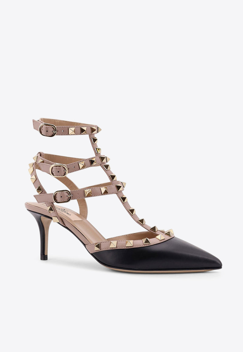 Valentino Rockstud 65 Leather Caged Pumps Black 7W2S0375VODN91_Black_29842123