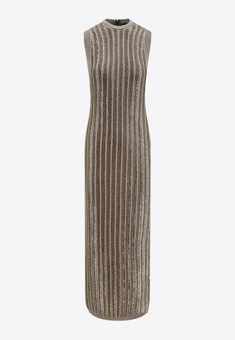 Tom Ford Rib-Knit Wool Blend Maxi Dress Green ACK524YAX749_FG181_Green_29847953