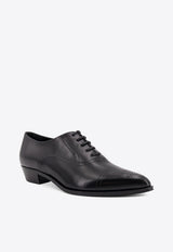 Celine Jude Perforated Oxford Shoes in Polished Leather Black 363123602C_38NO_Black_29850673