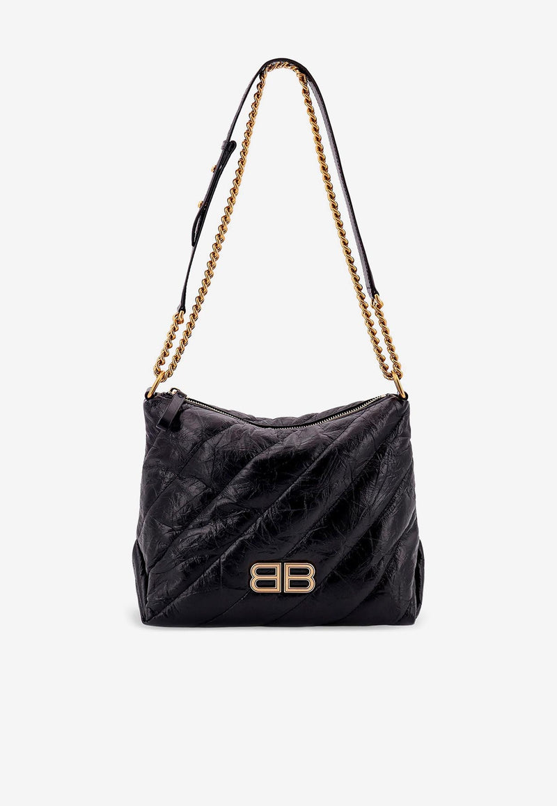 Balenciaga Small Crush Quilted Leather Hobo Bag Black 806479210J1_1000_Black_29848182