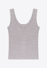 Brunello Cucinelli Ribbed Knit Tank Top Gray MLV110210_C072_CIOTTOLO_30632527