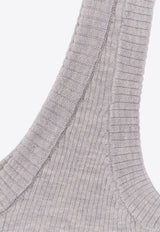 Brunello Cucinelli Ribbed Knit Tank Top Gray MLV110210_C072_CIOTTOLO_30632527