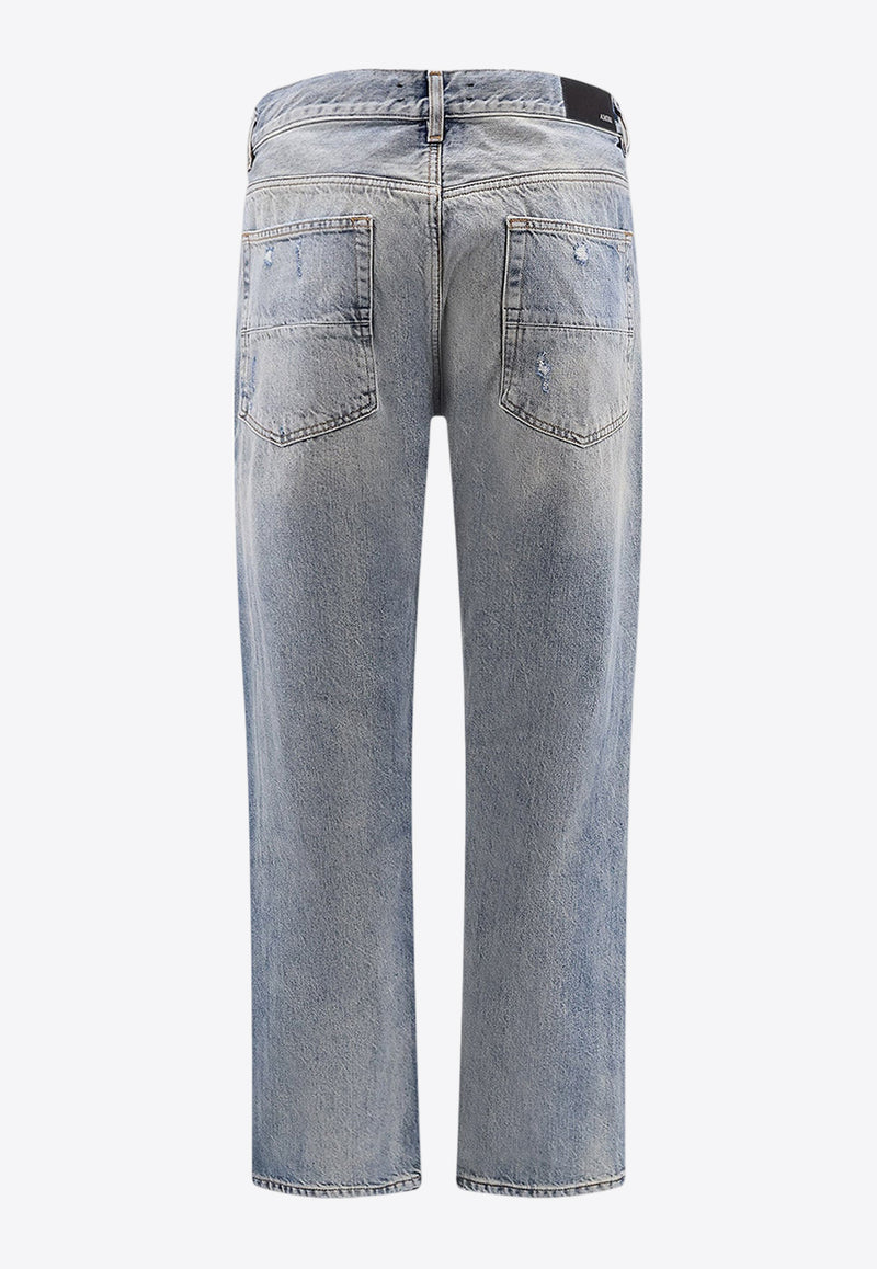 Amiri Distressed Straight-Leg Jeans Denim AMDNGH1085406_Antique Indigo_29847380