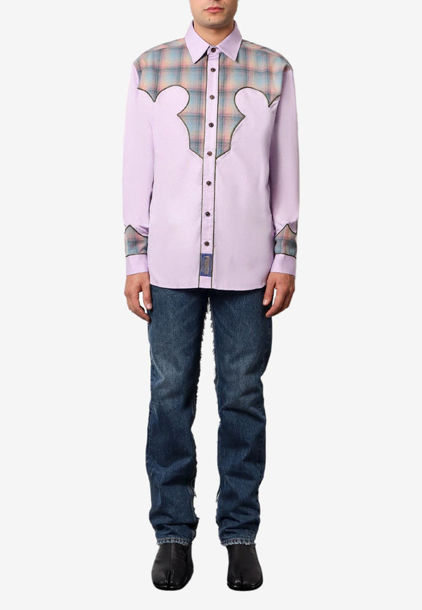 Maison Margiela Madras-Motif Inserts Shirt Purple S67DT0008S43001_375_Purple_29844120