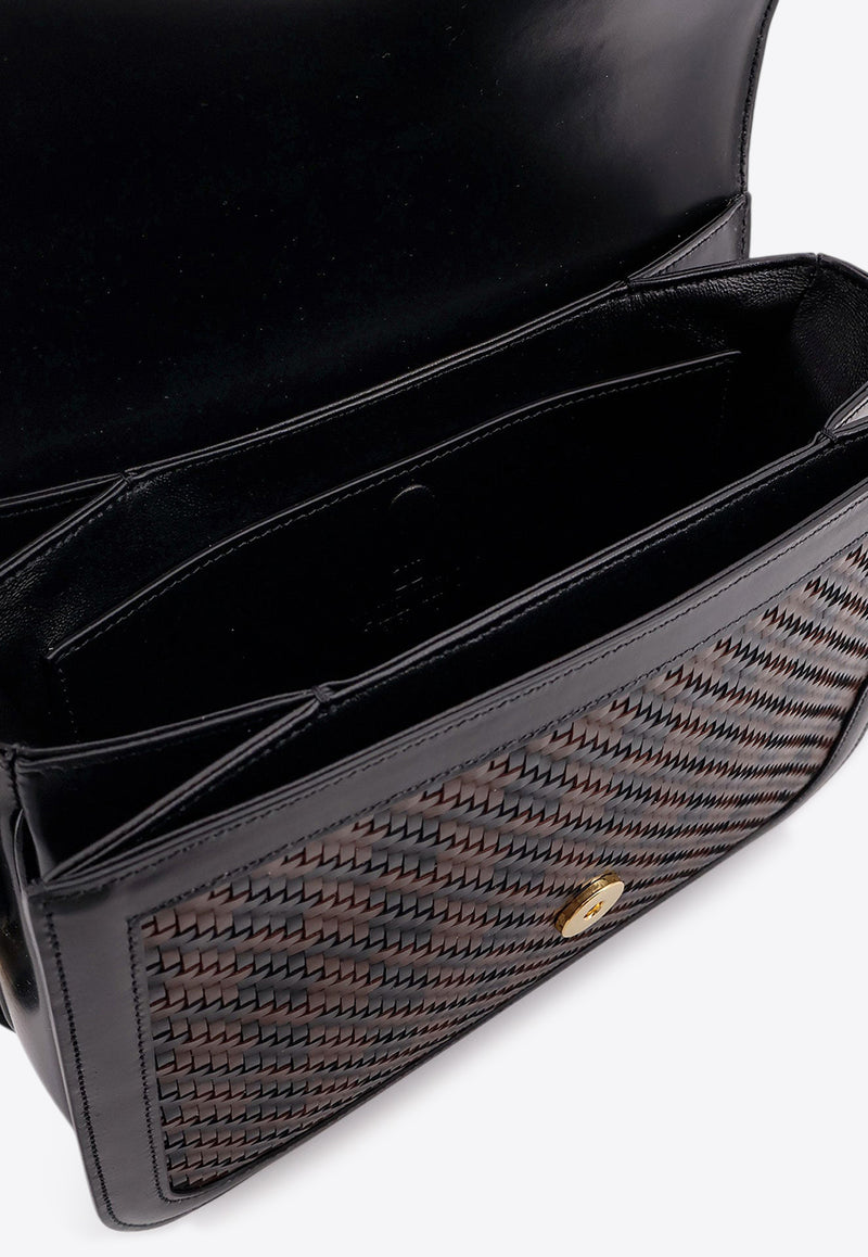 Valentino 9TO5 Woven-Leather Shoulder Bag Brown 7Y2B0R15VGBBKY_NERO/BARK BROWN/NERO_29842079