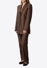 The Row Single-Breasted Buttoned Blazer Brown 8503W3152_DBE_Brown_29855980