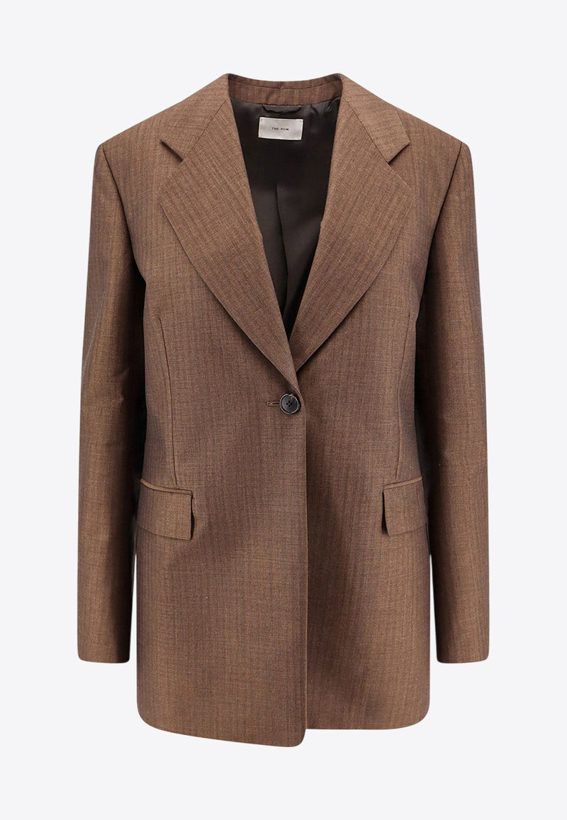 The Row Single-Breasted Buttoned Blazer Brown 8503W3152_DBE_Brown_29855980