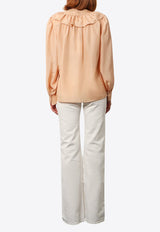 Chloè Ruffled Yoke Silk Shirt Pink 25UHT67489_6H7_OneColor_29848752