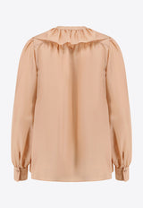 Chloè Ruffled Yoke Silk Shirt Pink 25UHT67489_6H7_OneColor_29848752