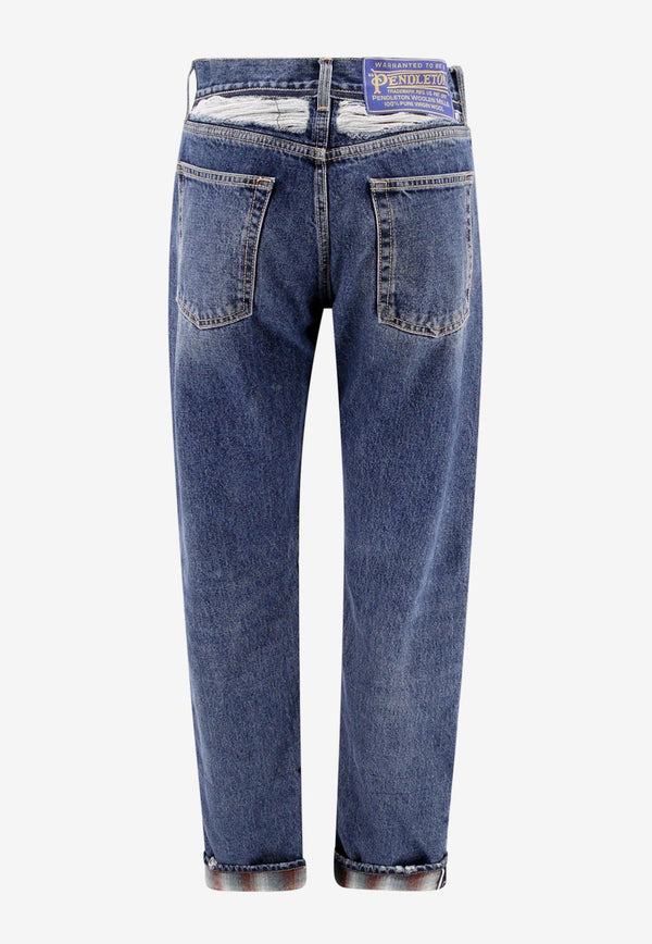 Maison Margiela Logo Patch Straight-Leg Jeans Blue S67LA0031STZ092_962_Blue_29848892