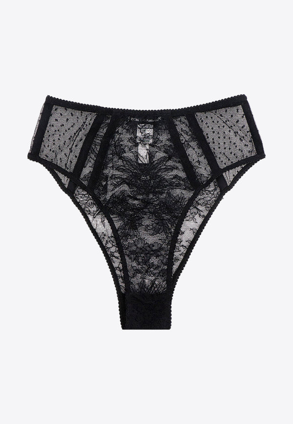 Dolce & Gabbana Point D'esprit-Tulle Underwear Black O2C71TONO24_N0000_Black_29845690