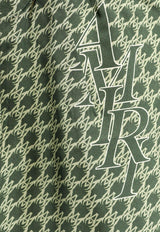 Amiri Staggered Houndstooth Silk Bermuda Shorts  Green PS24MPB005_RAINFORES_OneColor_29848521