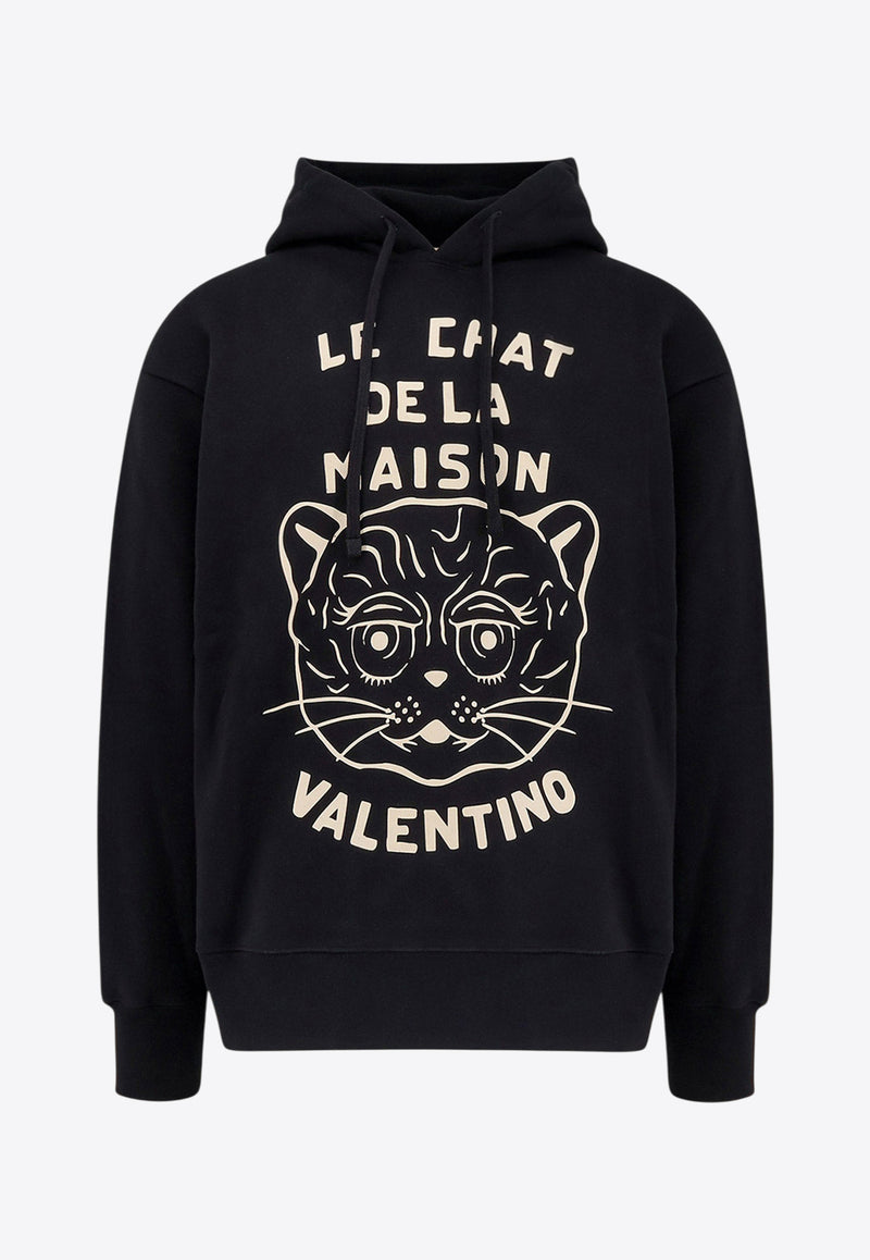 Valentino Chat De La Maison Hooded Sweatshirt Black 7V3MF28NB339RA_Nero/burro_29845228