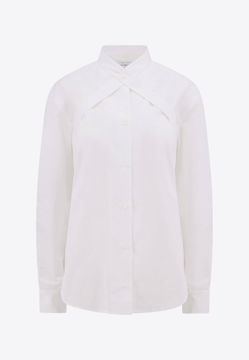 Off-White Cross-Strapped Neck Shirt White OWGE014F23FAB0010_0100_White_29843973