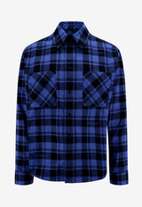 Off-White Plaid Check Long-Sleeved Shirt Blue OMGE030F23FAB001_4800_Blue_29843618