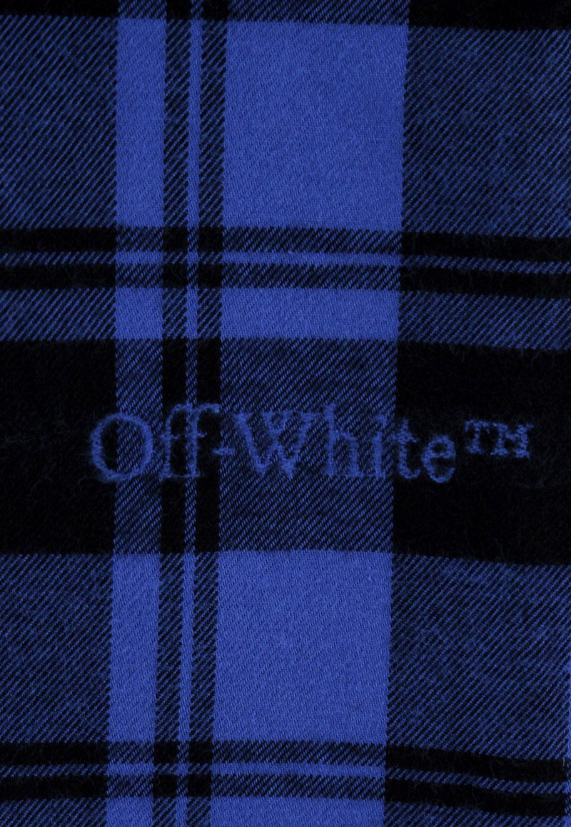 Off-White Plaid Check Long-Sleeved Shirt Blue OMGE030F23FAB001_4800_Blue_29843618