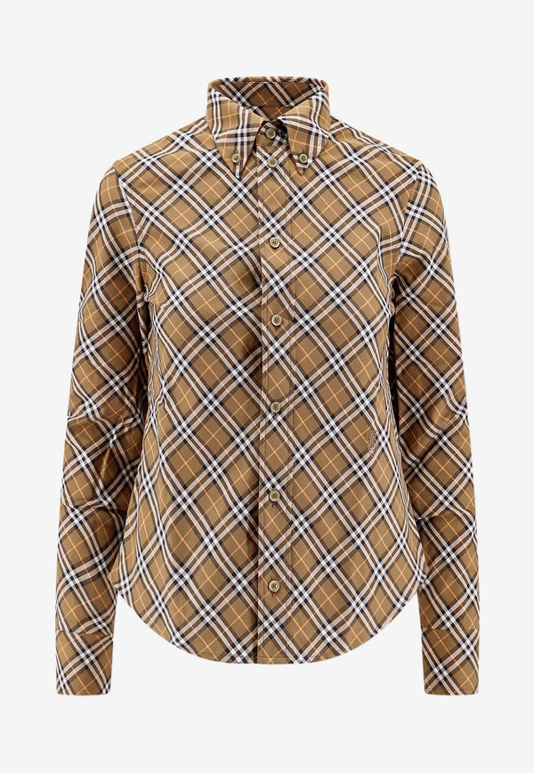 Burberry Vintage Check Long-Sleeved Shirt Green 8098251_C1477_OneColor_29846060