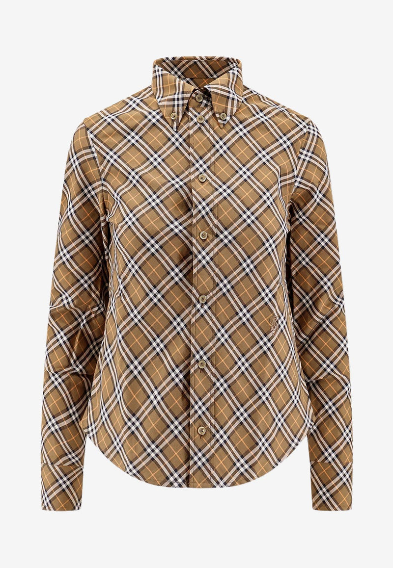 Burberry Vintage Check Long-Sleeved Shirt Green 8098251_C1477_OneColor_29846060