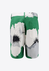 Valentino Flower Print Bermuda Shorts Green 4V0RDD12A2L_ZXU_Green_29847807