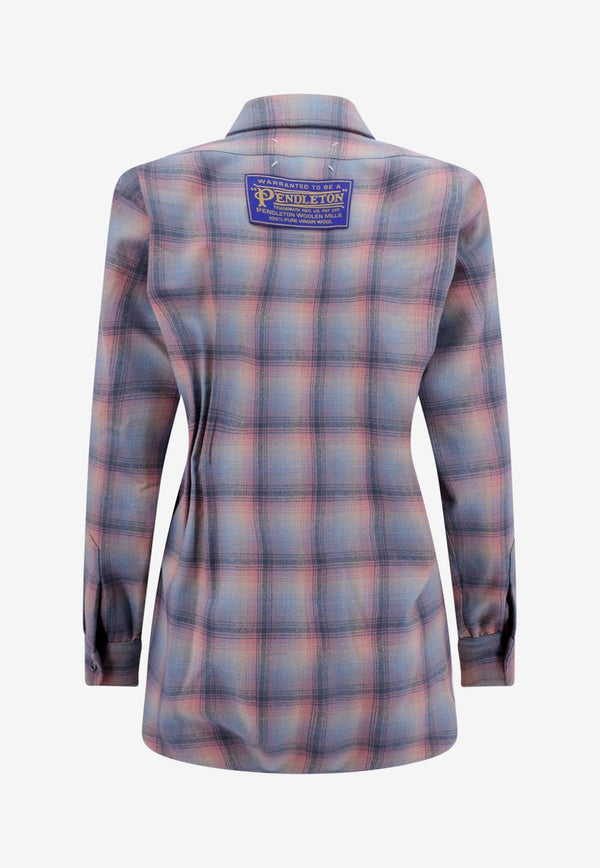 Maison Margiela Plaid Check Long-Sleeved Shirt Multicolor S67FP0028S78039_001F_Pink_29847540