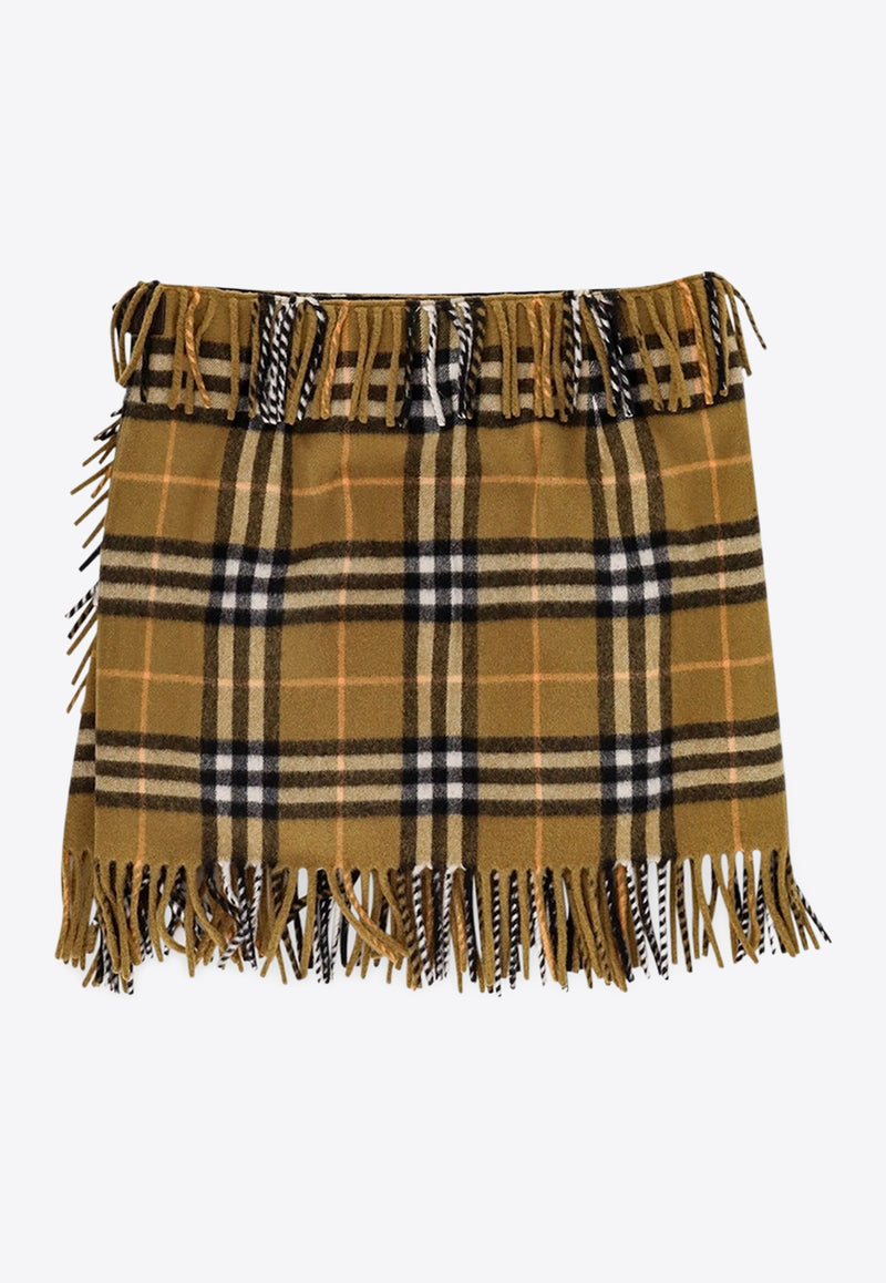 Burberry Wool Checked Mini Skirt Green 8099716_C1422_Green_29847432