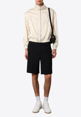 Saint Laurent Satin Jacket with Logo-Embroidery 779952Y3G36_9601_Cream_30632706