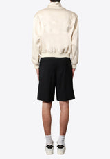 Saint Laurent Satin Jacket with Logo-Embroidery 779952Y3G36_9601_Cream_30632706