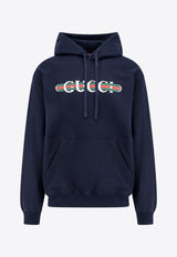 Gucci Logo Print Hooded Sweatshirt Blue 788771XJG59_4735_Blue_29851452