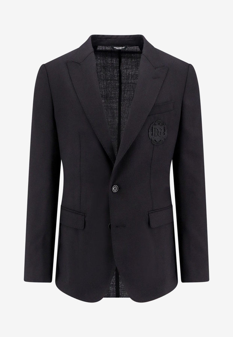 Dolce & Gabbana Single-Breasted Wool Jacket Black G2NW0ZFU28E_N0000_Black_29845809