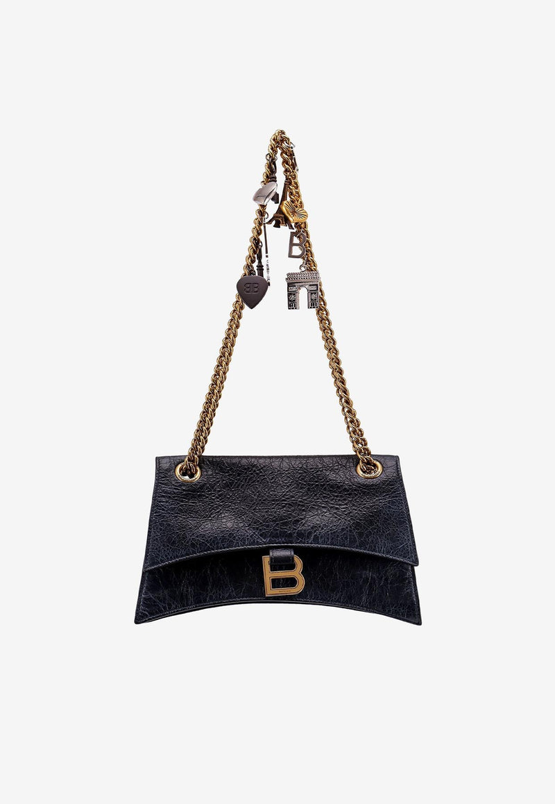 Balenciaga Small Crush Chain Shoulder Bag with Charms Black 7819202AA6W_1000_Black_29840715
