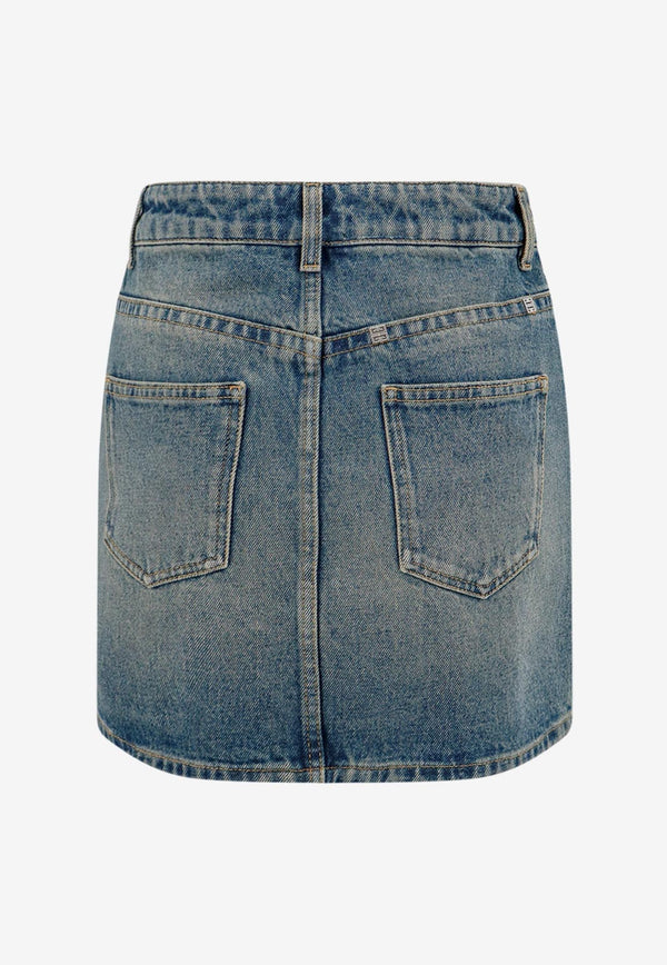 Givenchy 4G Chain Mini Denim Skirt Blue BW40SQ5Y9N_420_Blue_29846240
