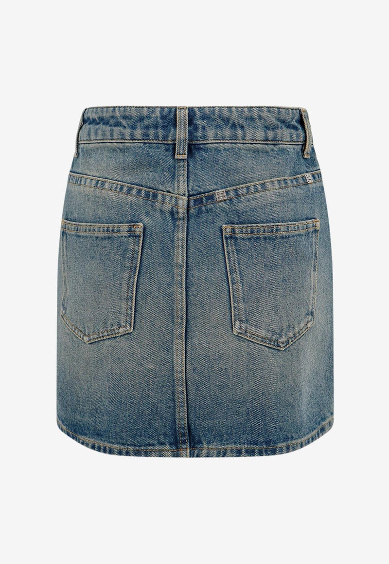 Givenchy 4G Chain Mini Denim Skirt Blue BW40SQ5Y9N_420_Blue_29846240