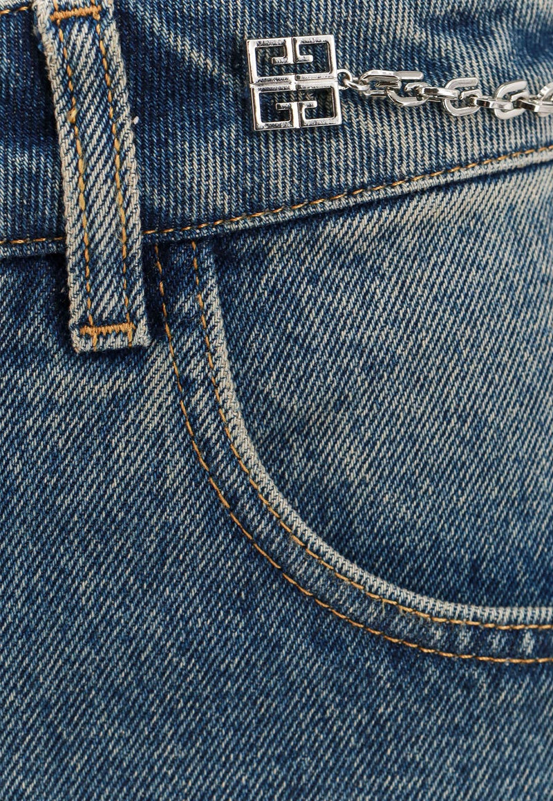 Givenchy 4G Chain Mini Denim Skirt Blue BW40SQ5Y9N_420_Blue_29846240