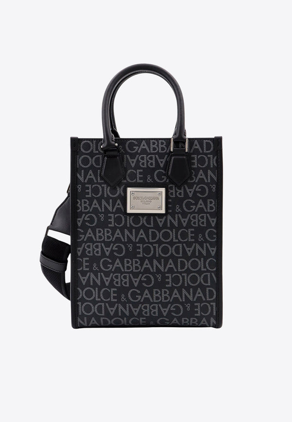 Dolce & Gabbana Small Logo Jacquard Top Handle Bag Black BM2123AJ705_8B969_Blue_29844421
