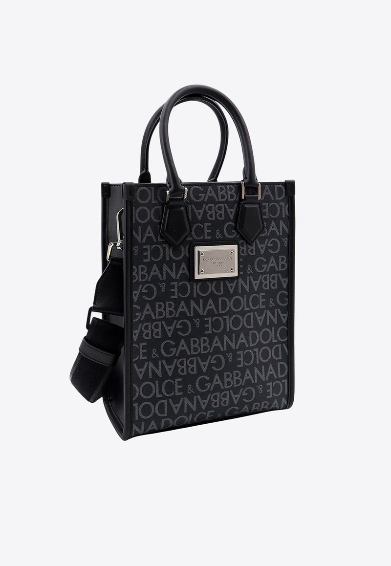 Dolce & Gabbana Small Logo Jacquard Top Handle Bag Black BM2123AJ705_8B969_Blue_29844421