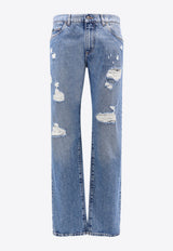 Dolce & Gabbana Ripped Straight-Leg Jeans Blue GP02XZG8MX2_S9001_Blue_29845478
