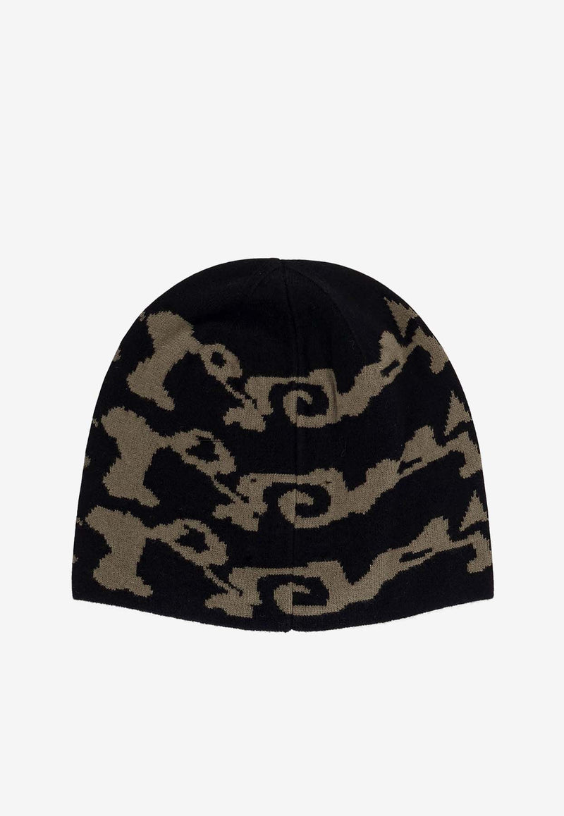 ROA Intarsia Knit Ribbed Beanie Black RBMW279YA24_BLK0001_OneColor_31183839