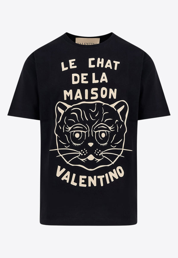 Valentino Chat De La Maison Printed T-shirt Black 7V3MG16PB329RA_Black_29845501