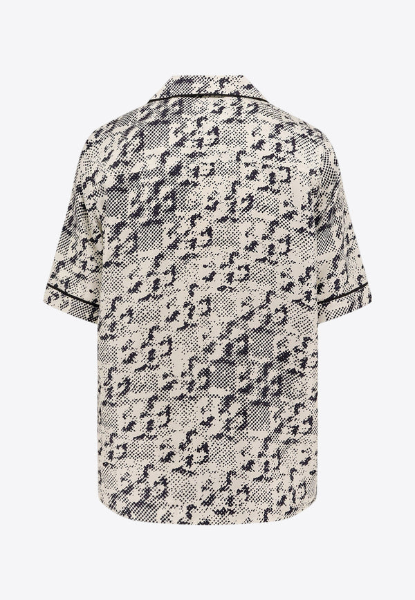 Tory Burch T Monogram Print Short-Sleeved Shirt 167742_113_Black_29848914