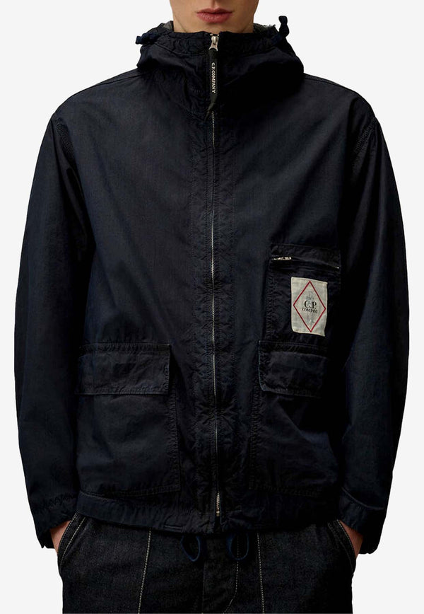 C.P. Company Logo Patch Zip-Up Google Jacket Black 18CMOW154A110288W_883_OneColor_29843645