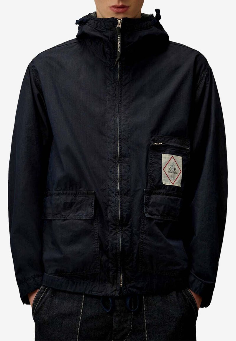 C.P. Company Logo Patch Zip-Up Google Jacket Black 18CMOW154A110288W_883_OneColor_29843645