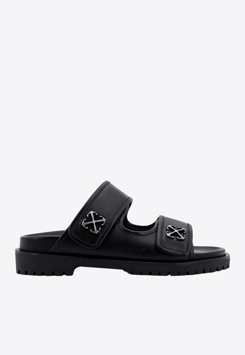 Off-White Arrow-Buckles Leather Sandals Black OMIH008S24LEA001_1072_Black_29847187