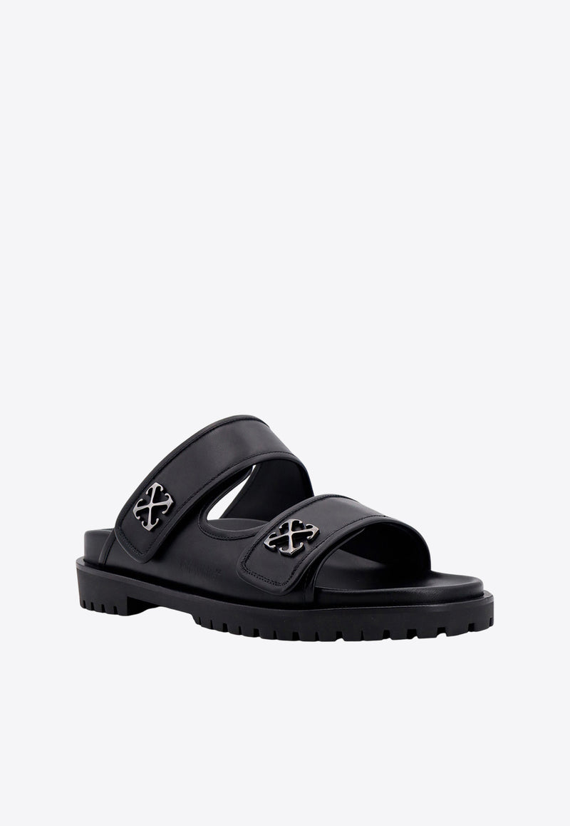 Off-White Arrow-Buckles Leather Sandals Black OMIH008S24LEA001_1072_Black_29847187
