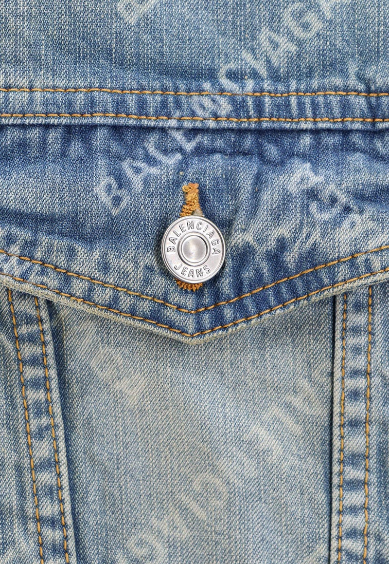 Balenciaga Diagonal Logo Washed Denim Jacket Blue 773616TPW53_4868_Blue_29845951