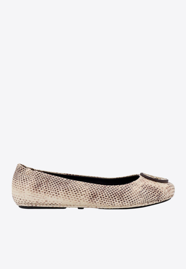 Tory Burch Minnie Travel Python Print Leather Ballet Flats Beige 155382_250_Beige_29847622