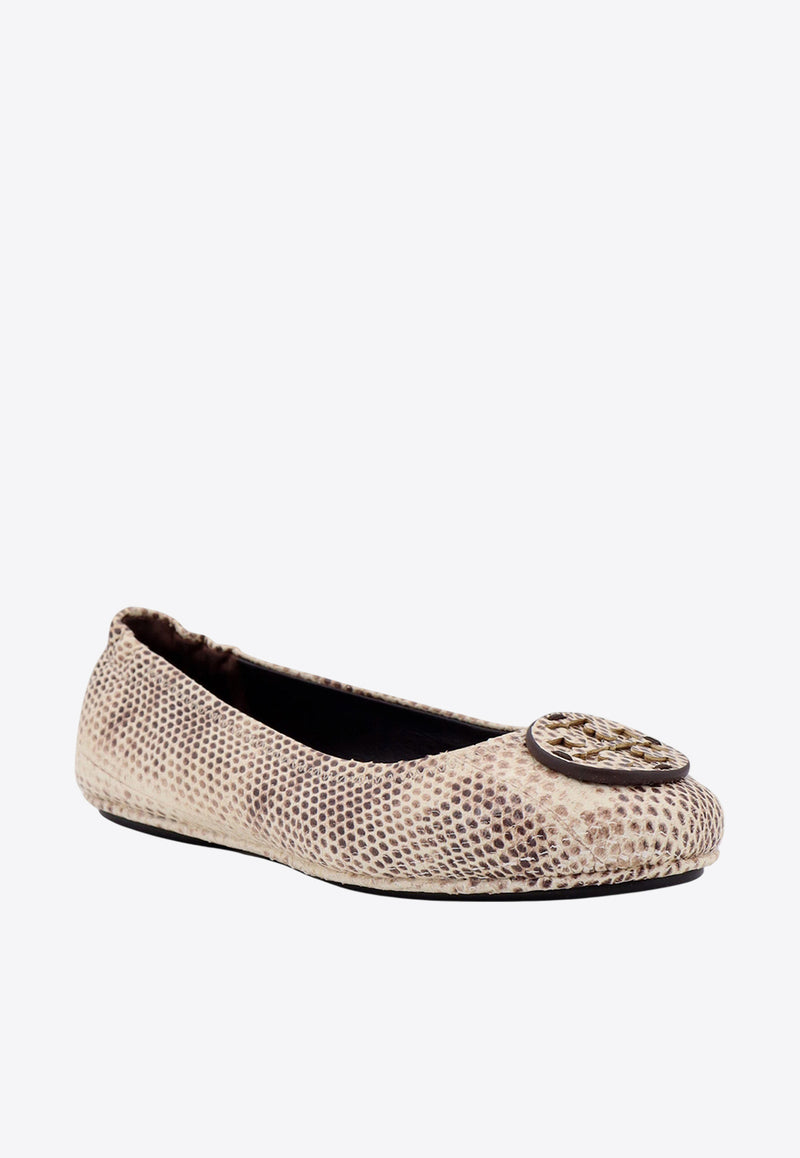 Tory Burch Minnie Travel Python Print Leather Ballet Flats Beige 155382_250_Beige_29847622