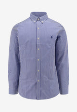 Polo Ralph Lauren Embroidered Logo Striped Shirt Blue 710928254_008_Blue_29846446