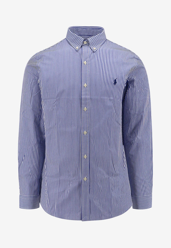 Polo Ralph Lauren Embroidered Logo Striped Shirt Blue 710928254_008_Blue_29846446
