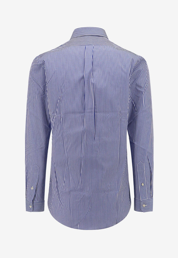 Polo Ralph Lauren Embroidered Logo Striped Shirt Blue 710928254_008_Blue_29846446